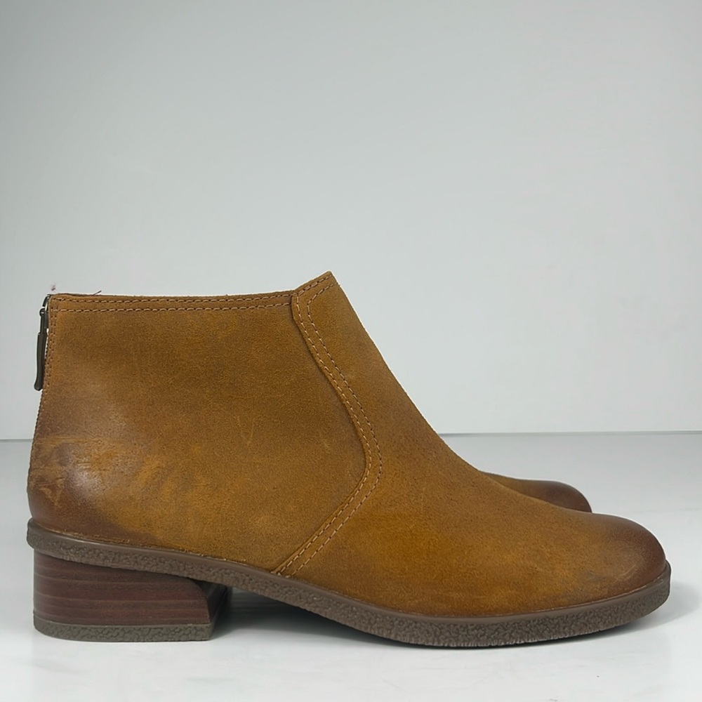 Dansko Becki Tan Leather Waterproof Ankle Boots Back Zip SZ 41 or 10.5-11